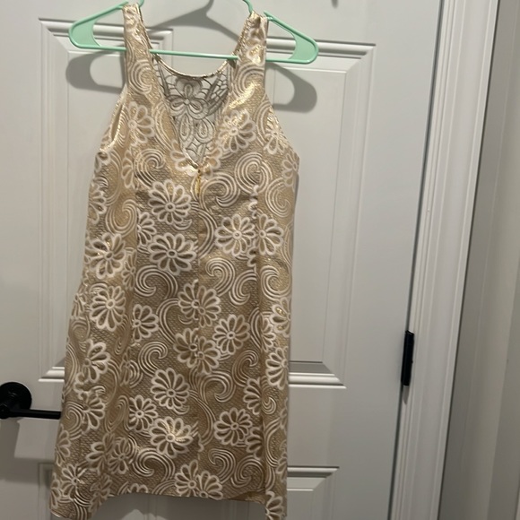 NWT! Lilly Pulitzer Metallic Jacquard Shift Dress-Size 8! - Picture 4 of 9
